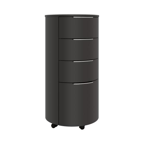 Офисная тумба - комод Schonbuch Conga структура - slate black high gloss, ручки - f108 col.90 polished chrome | interior market Офисная тумба - комод Schonbuch Conga структура - slate black high gloss, ручки - f108 col.90 polished chrome | interior market