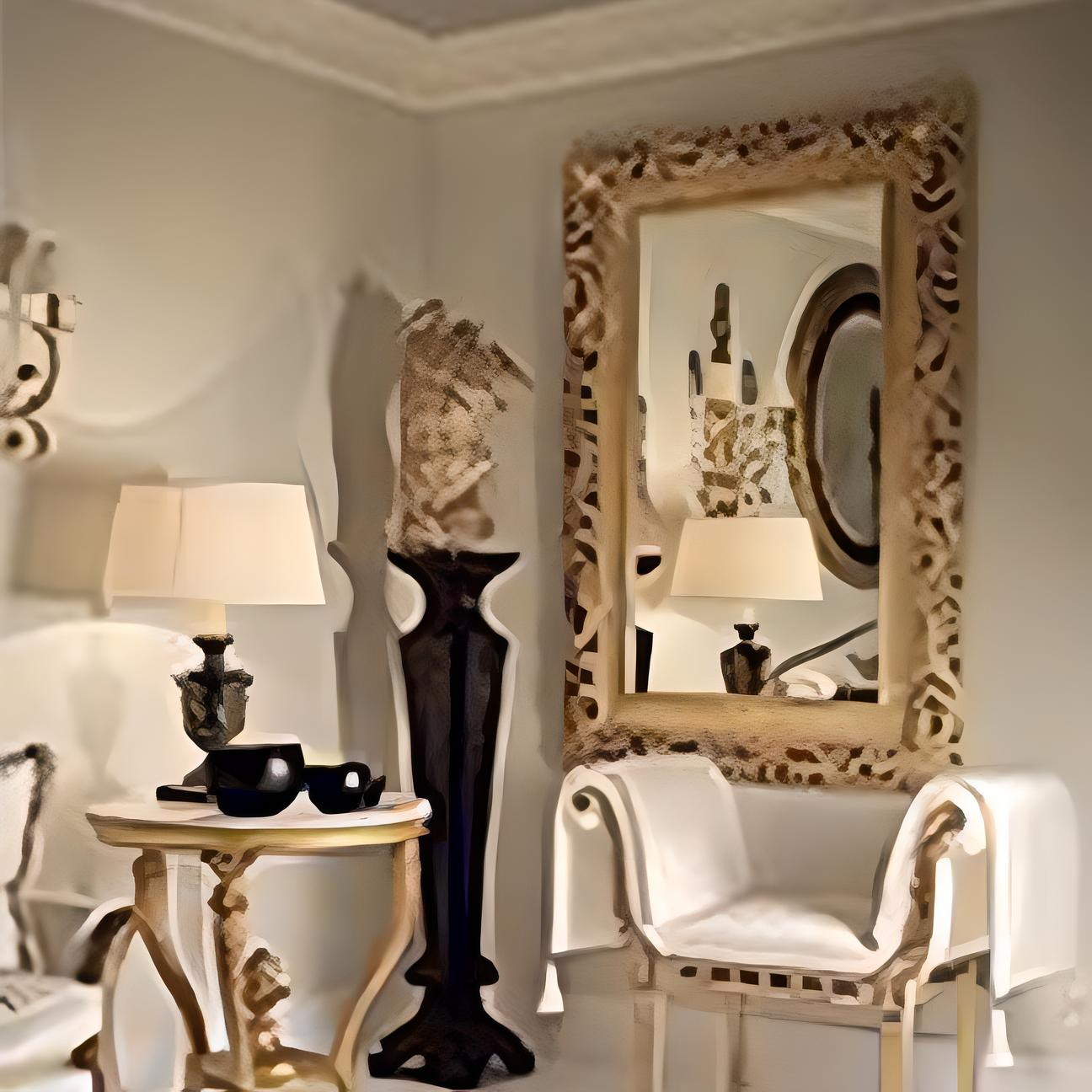Зеркало интерьерное Roberto Giovannini MIRROR FRAME SCROLL CARVED LEAVES WITH ONYX | interior market Зеркало интерьерное Roberto Giovannini MIRROR FRAME SCROLL CARVED LEAVES WITH ONYX | interior market