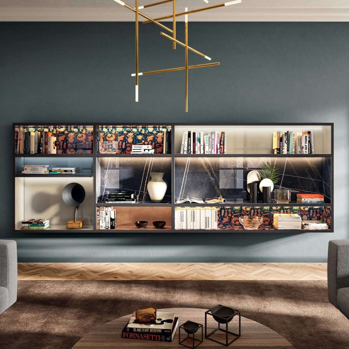 Модульный настенный стеллаж Lago 30mm | interior market