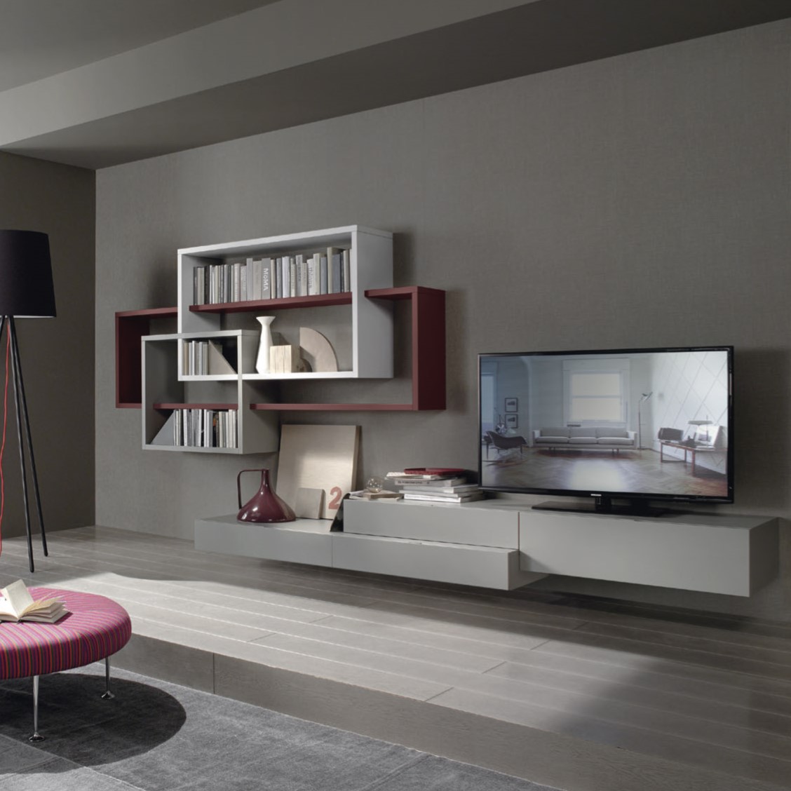 Стенка под ТВ Sangiacomo Lampo Mensole | interior market