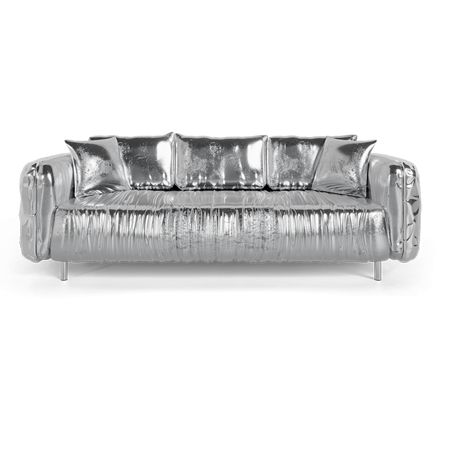 Диван с подлокотниками Boca do Lobo Imperfectio Silver Sofa | interior market Диван с подлокотниками Boca do Lobo Imperfectio Silver Sofa | interior market