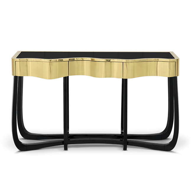 Консоль  Boca do Lobo Sinuous Gold Console | interior market
