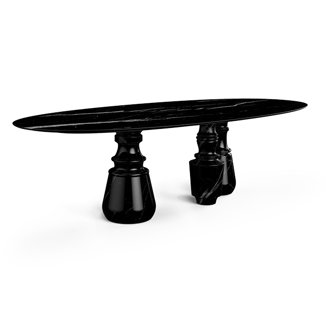 Обеденный стол Boca do Lobo Pietra Oval Xl Nero Marquina Dining Table | interior market Обеденный стол Boca do Lobo Pietra Oval Xl Nero Marquina Dining Table | interior market