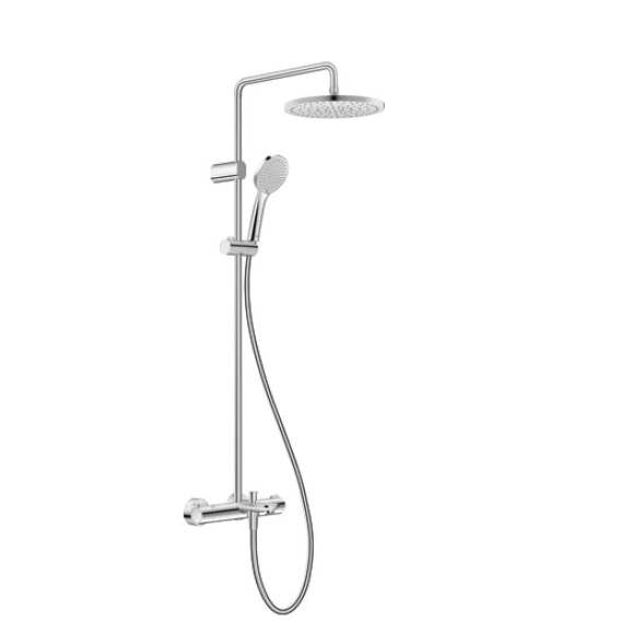 Душевая стойка, Duravit, Wave, с термостатическим смесителем с изливом, цвет-хром | interior market Душевая стойка, Duravit, Wave, с термостатическим смесителем с изливом, цвет-хром | interior market