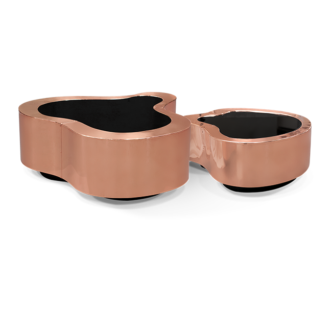 Журнальный столик Boca do Lobo Wave Small Polished Copper Center | interior market Журнальный столик Boca do Lobo Wave Small Polished Copper Center | interior market