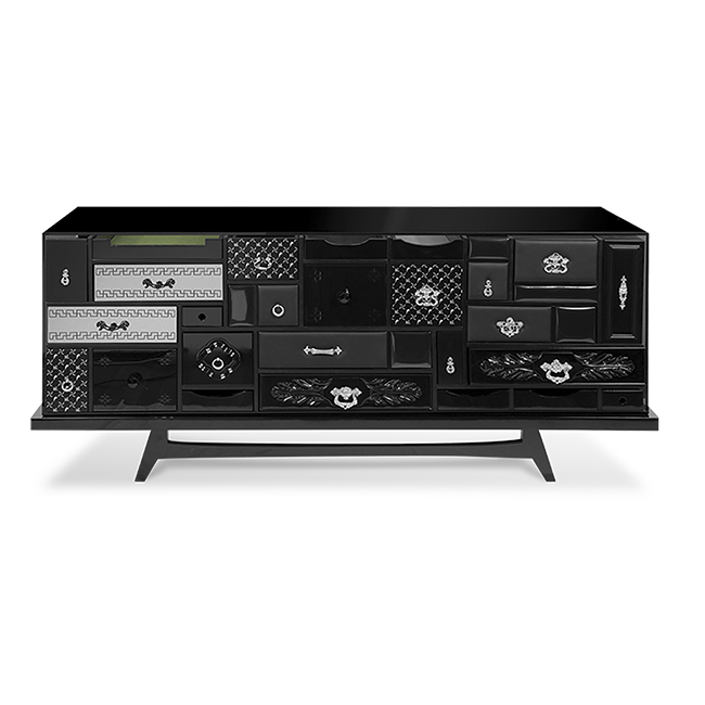Комод в гостиную Boca do Lobo Mondrian Black Sideboard | interior market Комод в гостиную Boca do Lobo Mondrian Black Sideboard | interior market