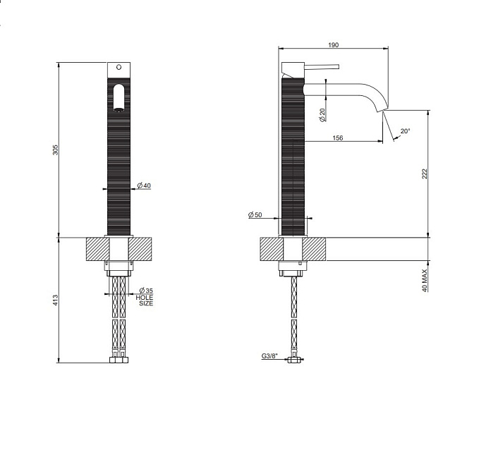 Смеситель для раковины Gessi TRAME - фото-5 | interior market