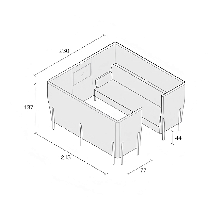 Диван ALIAS Eleven high back privacy 3 + monitor - фото-2 | interior market
