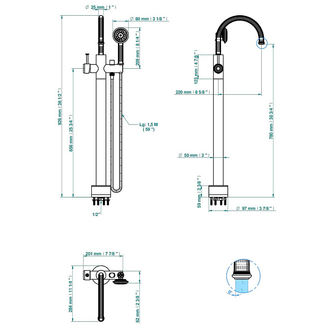 Напольный смеситель THG  - фото-2 | interior market