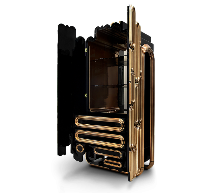 Шкаф Boca do Lobo Oblong Gold Cabinet - фото-4 | interior market