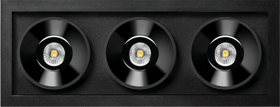 Встраиваемый светильник  Arkos Light BLACK FOSTER REC 3 FLOOD 3000K N - фото-1 | interior market
