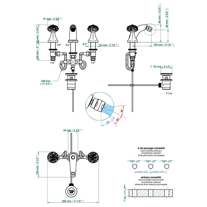 Смеситель для биде THG Camélia - фото-2 | interior market