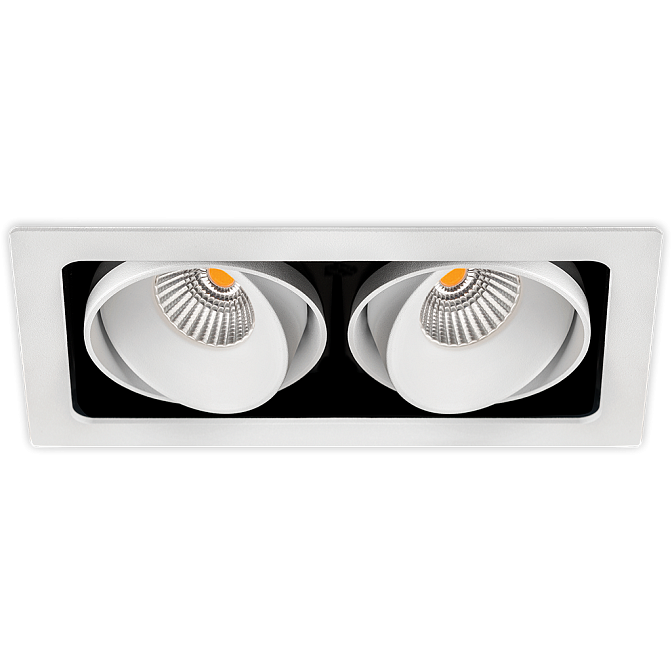 Встраиваемый светильник  Arkos Light TWIST DOUBLE 1 7W DIM TR.EDGE FLOOD 2700K WT - фото-1 | interior market