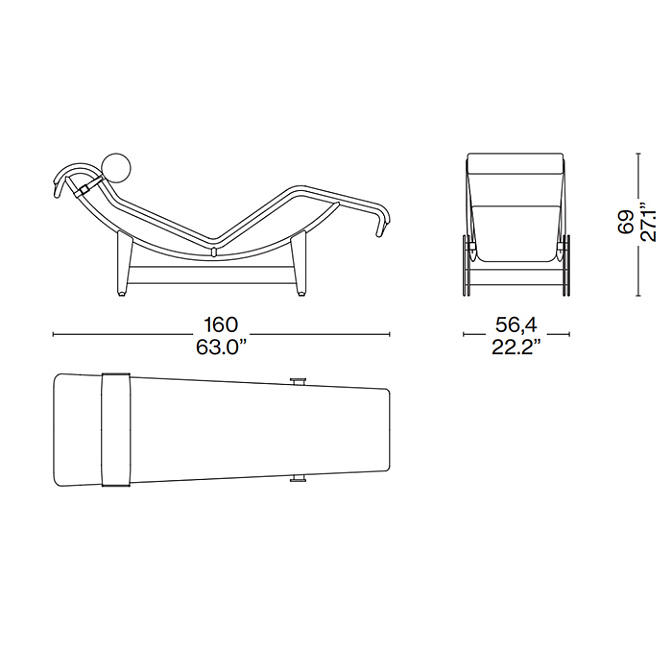 Шезлонг Cassina LC4 - Noire - фото-6 | interior market
