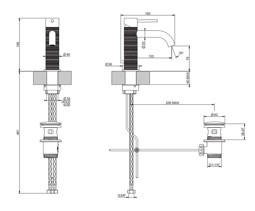 Смеситель для раковины Gessi TRAME - фото-2 | interior market