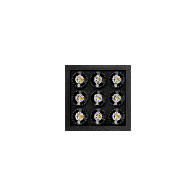Встраиваемый светильник  Arkos Light BLACK FOSTER MICRO RECESSED 3X3 2700K N - фото-1 | interior market