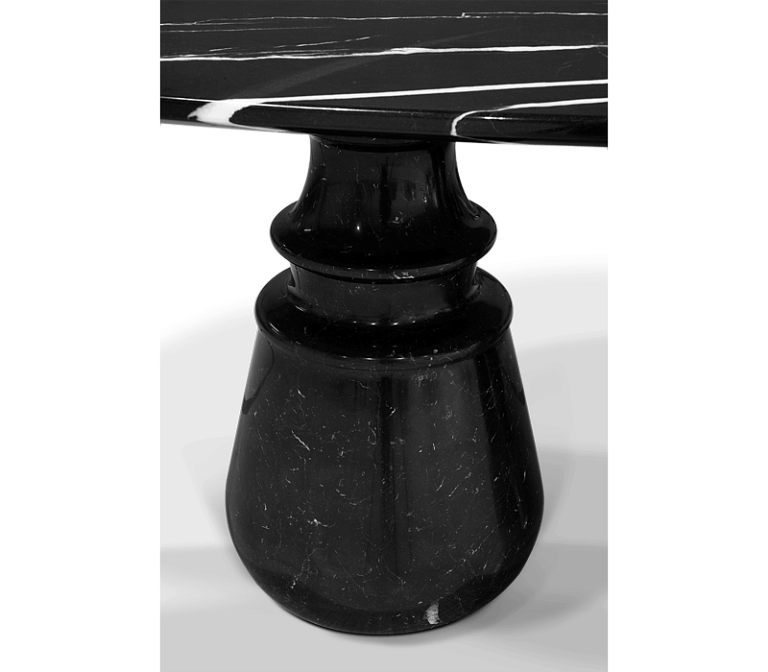 Обеденный стол Boca do Lobo Pietra Oval Xl Nero Marquina Dining Table - фото-4 | interior market