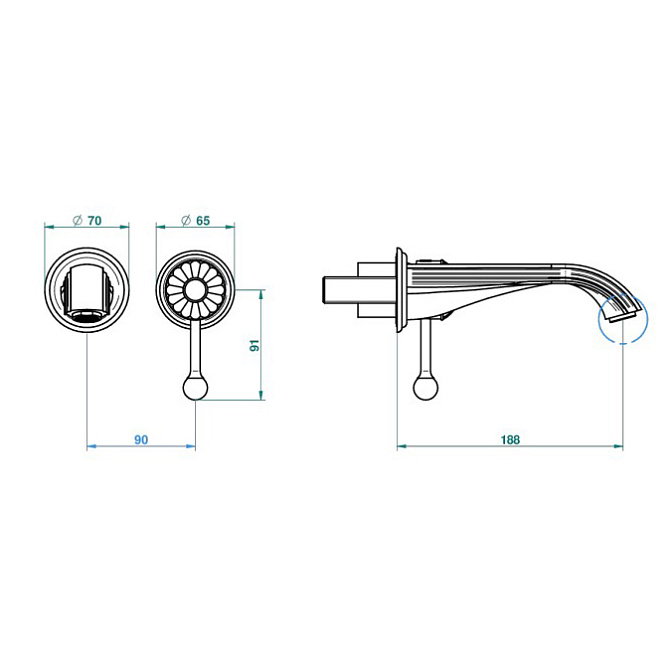 Смеситель встраиваемый THG Jaipur - фото-2 | interior market