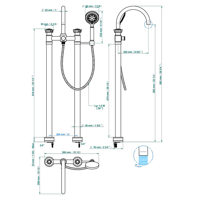 Напольный смеситель THG  - фото-2 | interior market