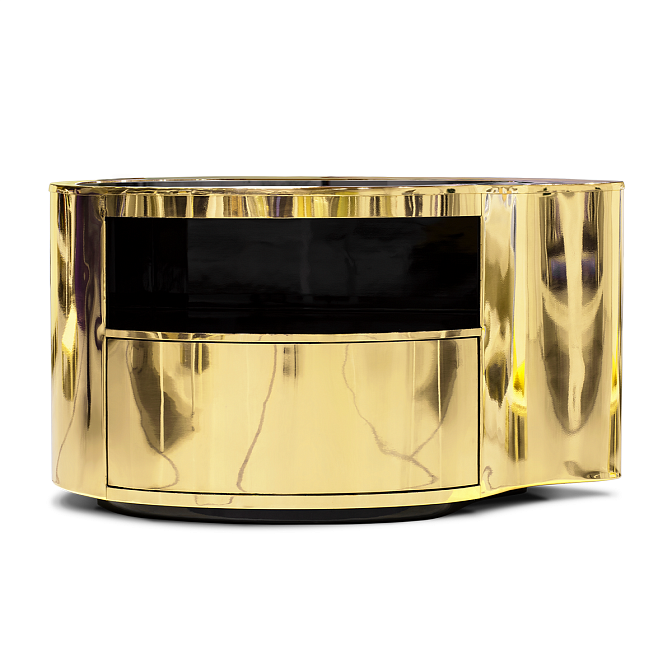 Прикроватная тумба Boca do Lobo Wave Gold Nightstand - фото-1 | interior market