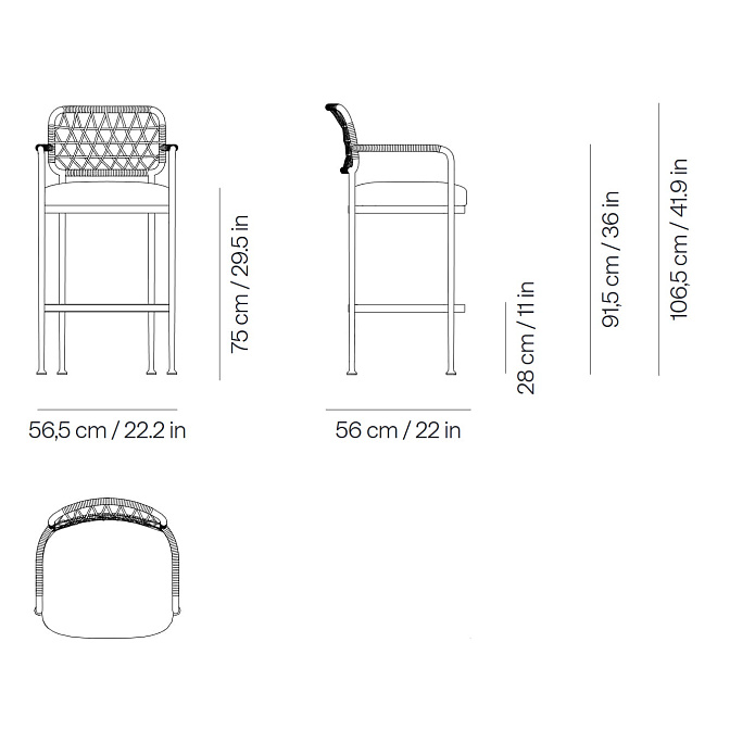 Барный стул для улицы Point1920 Curio - фото-8 | interior market