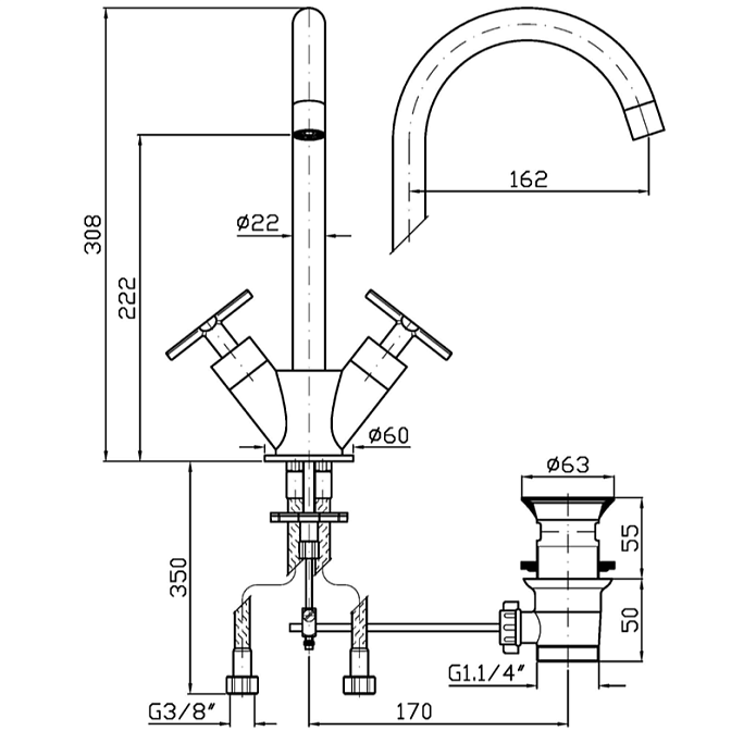 Смеситель для раковины Zucchetti  - фото-2 | interior market