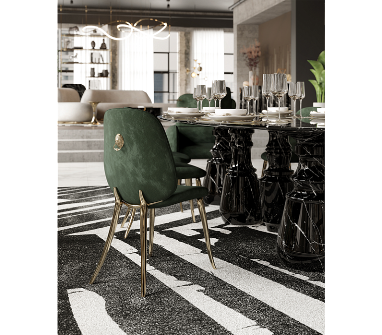 Обеденный стол Boca do Lobo Pietra Oval Xl Nero Marquina Dining Table - фото-6 | interior market