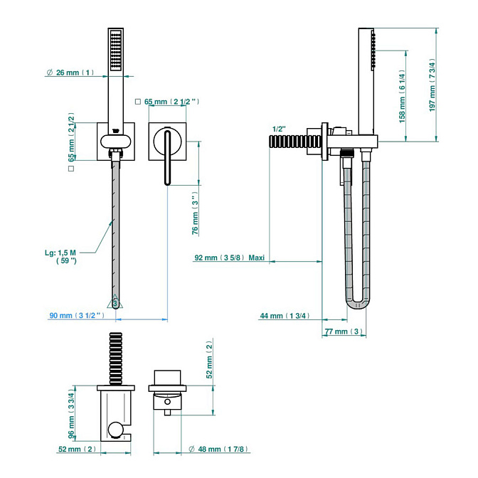 Встраиваемый смеситель THG Icon-x-titanium - фото-2 | interior market