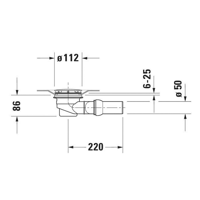 Сифон, Duravit, для душевых поддонов, горизонтальный, цвет-белый - фото-2 | interior market