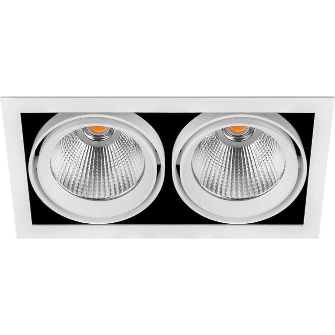 Встраиваемый светильник  Arkos Light HUBBLE DOUBLE 1 SPOT 17º 3000K WT - фото-1 | interior market