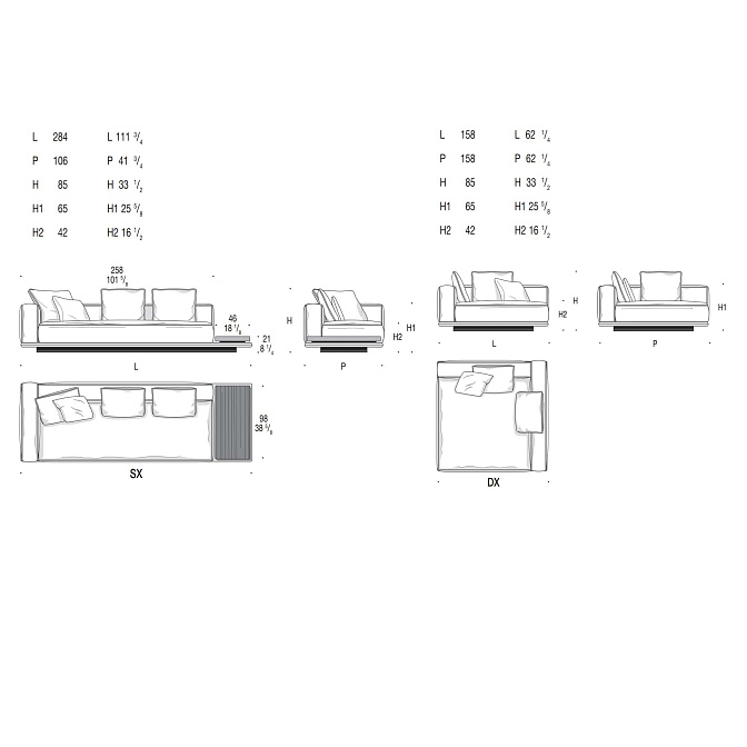 Угловой диван с кофейным столиком Minotti Horizonte - фото-2 | interior market