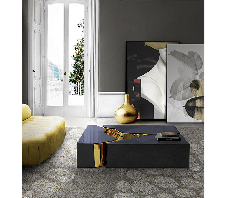 Журнальный столик Boca do Lobo Lapiaz Black And Gold Center Table - фото-4 | interior market