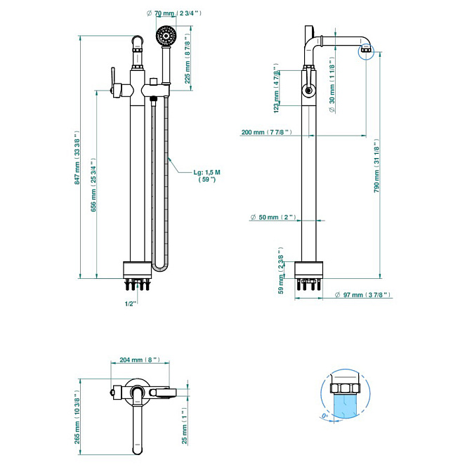 Напольный смеситель THG  - фото-2 | interior market