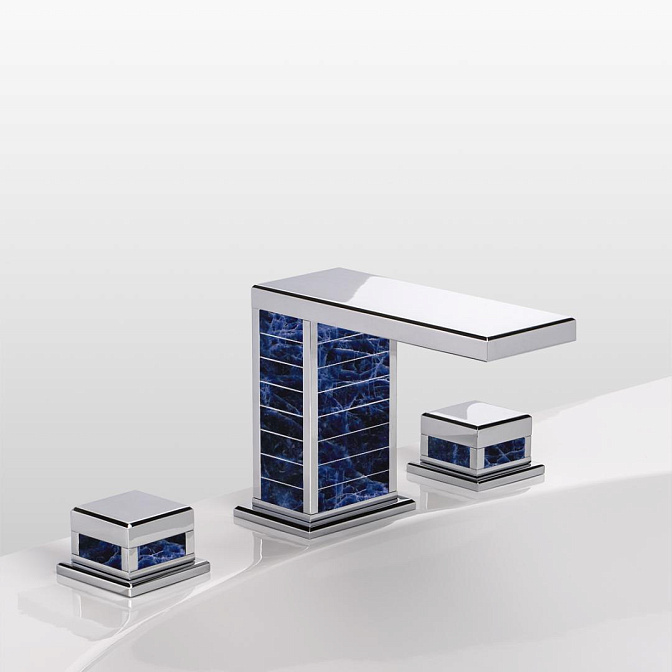 Смеситель для раковины Serdaneli SQUARE LUXE SODALITE BLEUE - фото-1 | interior market