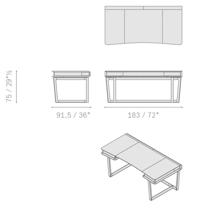 Письменный стол Poltrona frau Peek-a-Book - фото-7 | interior market