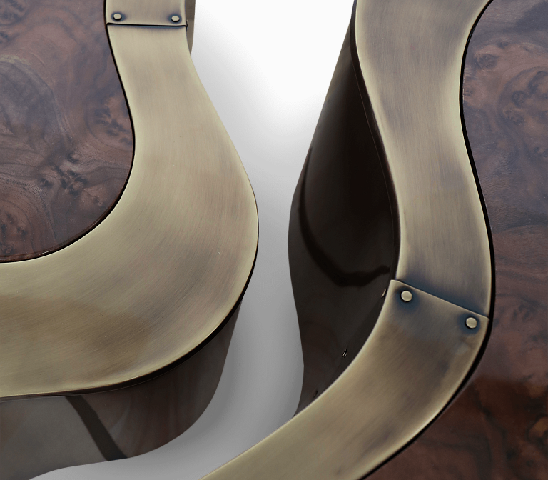 Журнальный столик Boca do Lobo Wave Big Patina Walnut Center Table - фото-4 | interior market