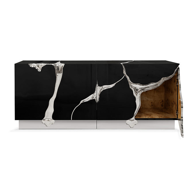 Комод Boca do Lobo Lapiaz Black Silver - фото-3 | interior market