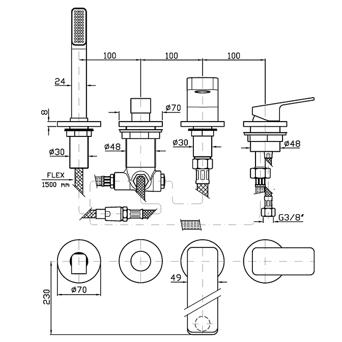Смеситель для ванны Zucchetti  - фото-2 | interior market