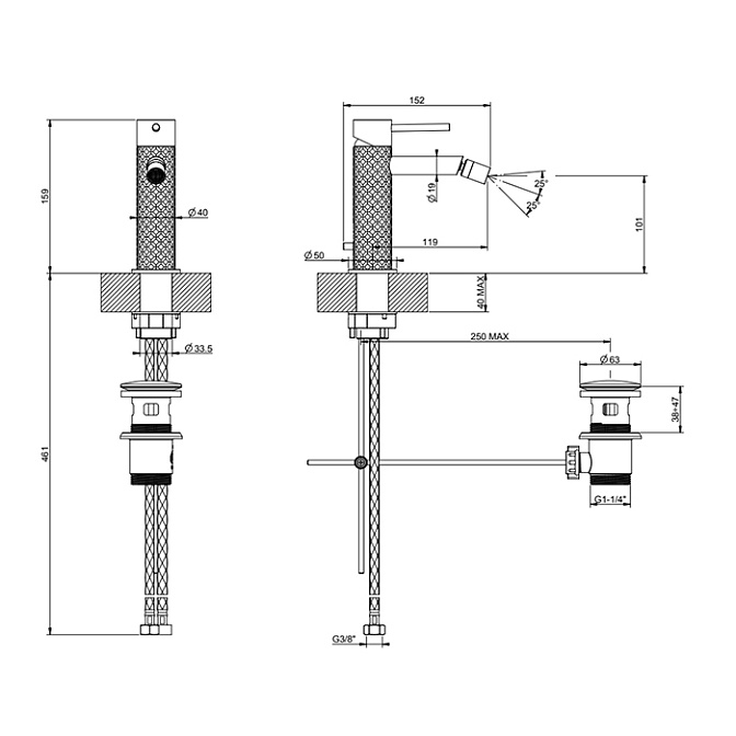 Смеситель для биде Gessi INTRECCIO - фото-2 | interior market