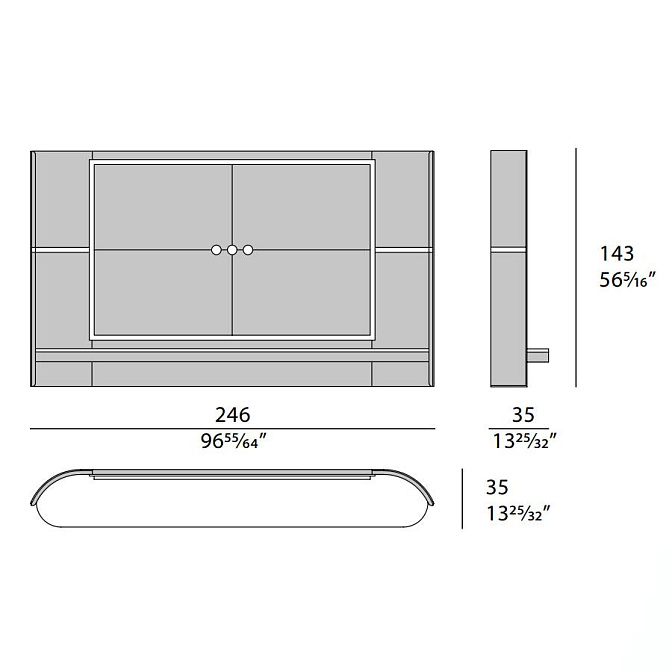 Настенная панель для ТВ Turri Eclipse - фото-4 | interior market