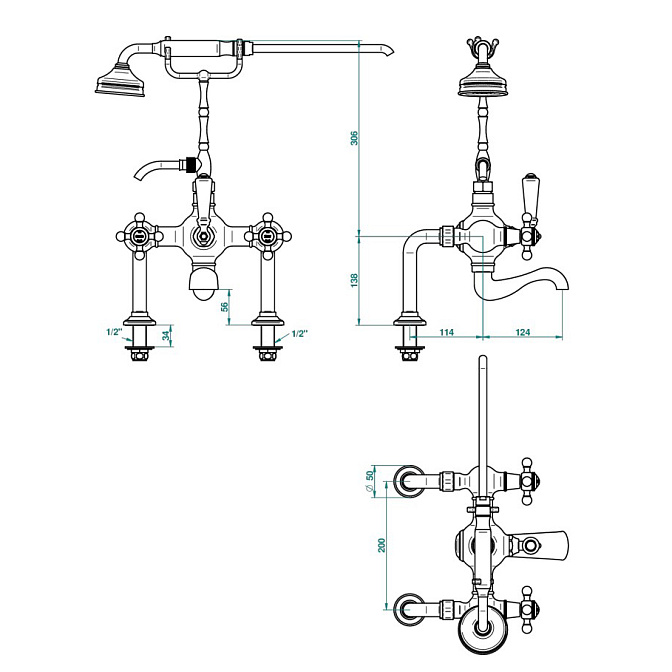 Смеситель на ванну THG Charleston - фото-2 | interior market