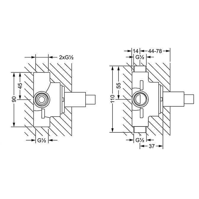 Встроенная часть трёхпозиционного переключателя 1/2 JORGER  - фото-2 | interior market