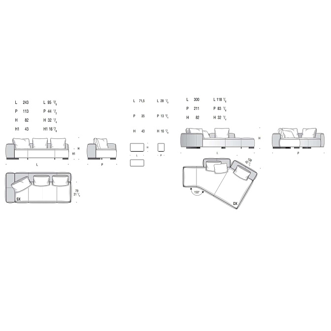 Угловой диван с кофейным столиком Minotti Yves+Fill - фото-2 | interior market