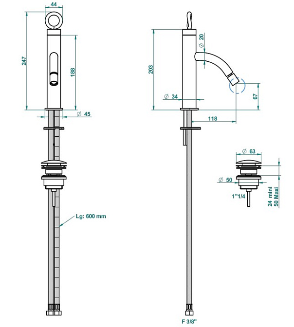Смеситель для биде THG Collection "O" - фото-2 | interior market