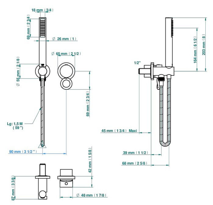 Смеситель встраиваемый THG Collection "O" - фото-2 | interior market