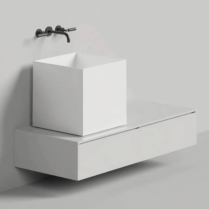 Раковина накладная матовая SALINI ARMONIA SQUARE 03 - фото-1 | interior market