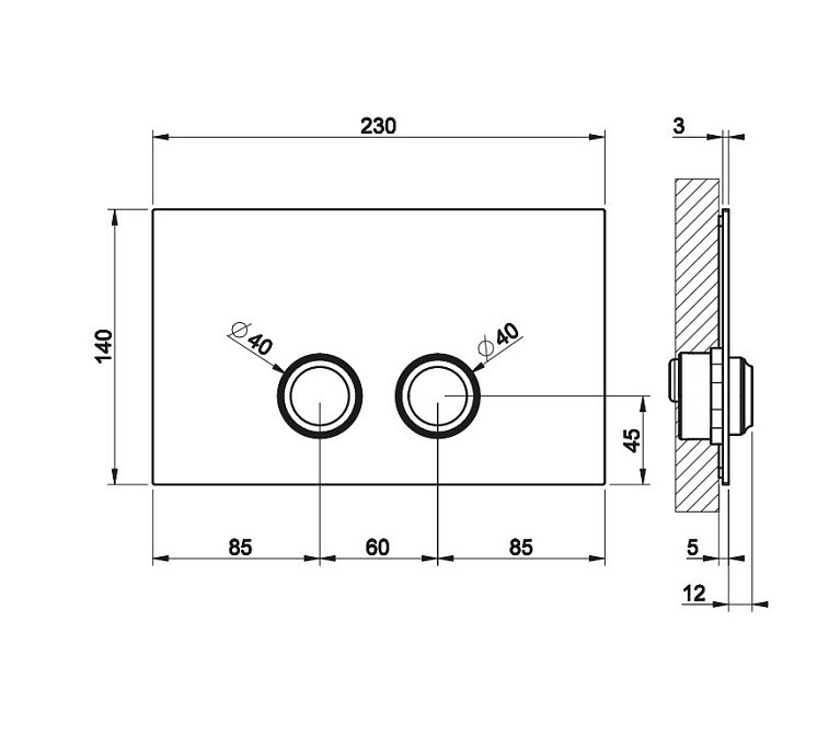 Клавиша Gessi VENTI20 - фото-2 | interior market