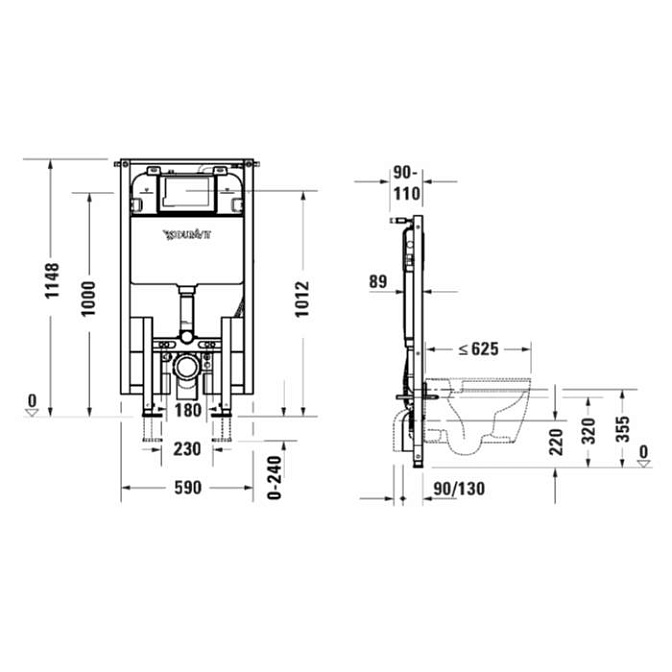 Инсталляция, Duravit, DuraSystem, для унитаза, шв 590*1148 - фото-2 | interior market