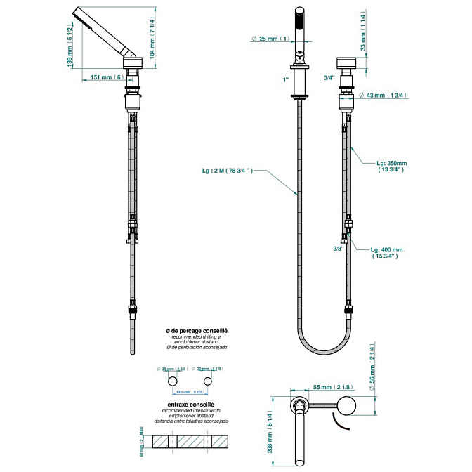 Смеситель для ванны THG Yoko Color - фото-2 | interior market