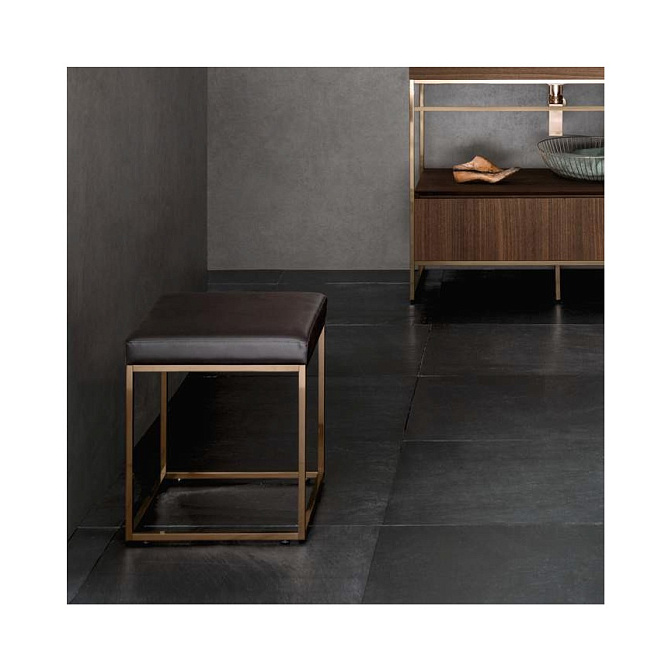 Табурет с подушкой из экокожи 40*40*h47, ножки - rodio, сиденье - экокожа moro - фото-1 | interior market